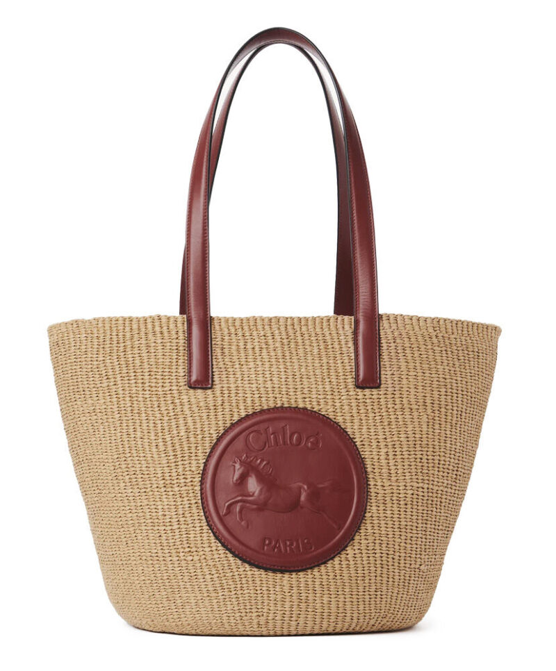 Chloe Large Horse Medal Basket In Natural Fibers